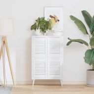 Врати за шкафове с лустросан дизайн 4 бр., бели 39,5x29,5 см