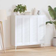 Врати за шкафове Louvred Design 4 бр. бели 99x29,5 см