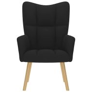 Релакс стол, черен, текстил