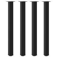 Крака за бар маса, 4 бр., черни, 110-112 см, стомана
