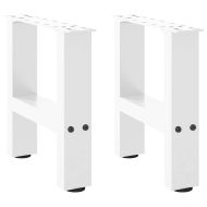 Крака за масичка за кафе, бели, 2 бр., 30 x (30-31) см, стомана