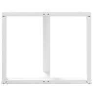 Крака за трапезна маса, Т-образни, 2 бр., бели, 90x35x(72-73) см, стомана