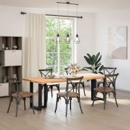 Крака за трапезна маса, Т-образни, 2 бр., черни, 60x35x(72-73) см, стомана