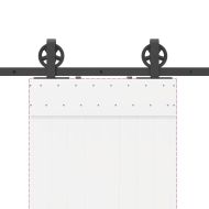 Комплект механизъм за плъзгаща врата, 183 см, стомана, черен