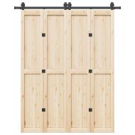 Комплект механизъм за плъзгаща врата, 183 см, стомана, черен