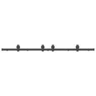 Комплект механизъм за плъзгаща врата, 183 см, стомана, черен