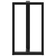 Крака за бар маса, Т-образни, 2 бр., черни, 60x35x(100-101) см, стомана