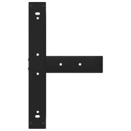 Крака за бар маса, Т-образни, 2 бр., черни, 60x35x(100-101) см, стомана