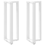 Крака за бар маса, Т-образни, 2 бр., бели, 50x35x(110-111) см, стомана