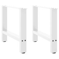 Крака за масичка за кафе, бели, 2 бр., 60 x (42-43) см, стомана