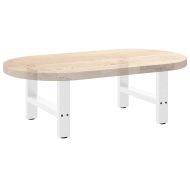 Крака за масичка за кафе, бели, 2 бр., 60 x (42-43) см, стомана