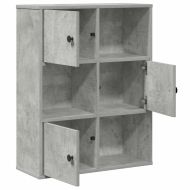 Библиотека, бетонно сива, 60x24x76,5 см, инженерно дърво