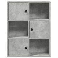 Библиотека, бетонно сива, 60x24x76,5 см, инженерно дърво