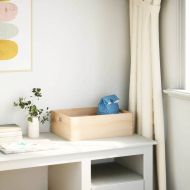 Дървена кутия с дръжки 40x30x13 cm масивна дървесина бор