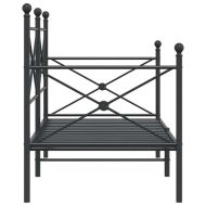 Дневно легло без матрак Черно 80x200 cm Стомана