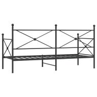 Дневно легло без матрак Черно 80x200 cm Стомана