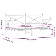 Дневно легло без матрак Черно 80x200 cm Стомана