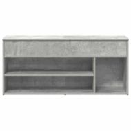 Пейка за обувки, бетонно сив, 102x30,5x45 см, инженерно дърво