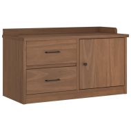 vidaXLL Пейка за антре SANDNES 87x40x50 cm Масивна дървесина Бор