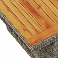 Градински диван с възглавници, 6 части, сив полиратан, акация