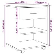 Шкаф за повиване Artisan Oak 46x36x59 cm Инженерна дървесина