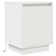 Нощно шкафче с LED осветление бяло 38x34x50 cm