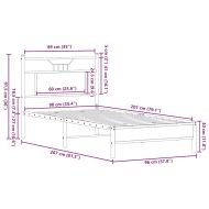 Рамка за легло без матрак опушен дъб 90x200 см инженерно дърво
