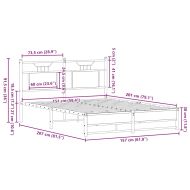 Рамка за легло без матрак опушен дъб 150x200 см инженерно дърво