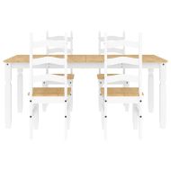 Трапезен комплект от 5 части Panama, Бяла бор масив