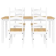 Трапезен комплект от 5 части Panama, Бяла бор масив