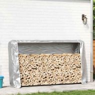 Стойка за дърва за огрев с дъждобран Поцинкована стомана