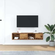 ТВ шкафове 2 бр Старо дърво 60x31x25,5 см инженерно дърво