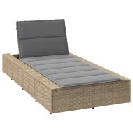 Шезлонг с плаваща възглавница Beige Poly Rattan