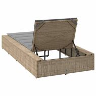 Шезлонг с плаваща възглавница Beige Poly Rattan