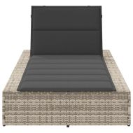 Шезлонг с плаваща възглавница Светло сив поли ратан