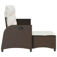 Накланящ се градински диван с възглавници кафяв L-образна