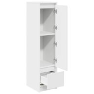 Висок шкаф, бял 29,5x34x119,5 см, инженерно дърво