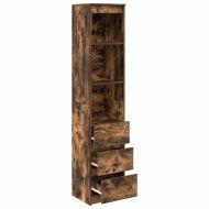 Висока дъска опушен дъб 37,5x35x180 см инженерно дърво