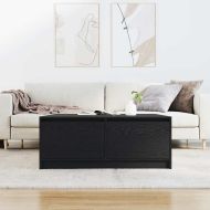 Масичка за кафе с чекмеджета Черен дъб 100x100x40 см