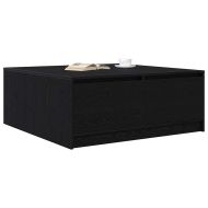 Масичка за кафе с чекмеджета Черен дъб 100x100x40 см