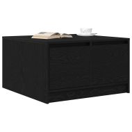 Масичка за кафе с чекмеджета Черен дъб 70,5x70x40 см