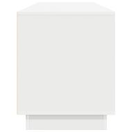 ТВ шкаф с LED осветление, бял, 193,5x41x50 см