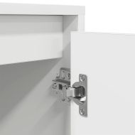 ТВ шкаф с LED осветление, бял, 193,5x41x50 см