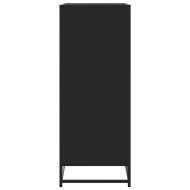 Шкаф за обувки черен Изработена дървесина и метал