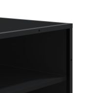 Шкаф за обувки черен Изработена дървесина и метал