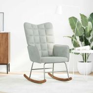 Люлеещ се стол, светлосив, кадифе