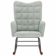 Люлеещ се стол, светлосив, кадифе