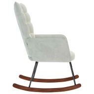 Люлеещ се стол, светлосив, кадифе