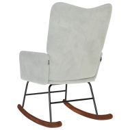 Люлеещ се стол, светлосив, кадифе