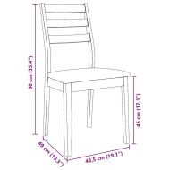 Трапезни столове с възглавници 2 бр Естествено масивно дърво